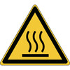 ISO Safety Sign - Warning; Hot surface, W017, Laminated Polyester, 100x87mm, Warning; Hot surface